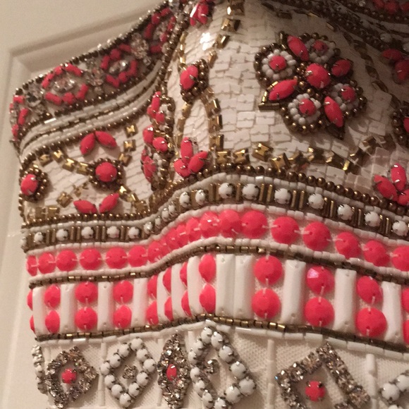 SHERRI HILL Beaded 2Piece Dress,Rounded Skirt Slit - Picture 6 of 16